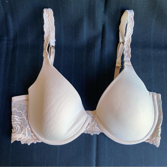 Wacoal Luxe A Rose is a Rose beige contour bra 32D #55362 lightly lined - Picture 1 of 6